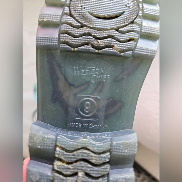 Western Chief, Tropic Shark Lighted Rainboot, Teal, Size Toddler 9 - Picture 6 of 9